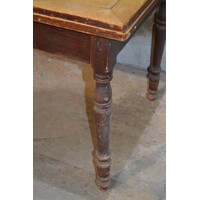 thumb-Antieke grenen boeren uittrektafel met lade-8