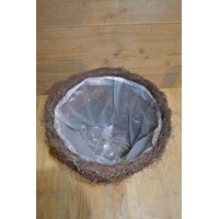 thumb-Donkerbruine rieten plantenmand met binnenfolie-2