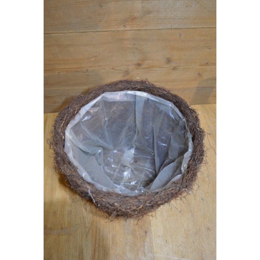 Donkerbruine rieten plantenmand met binnenfolie-2