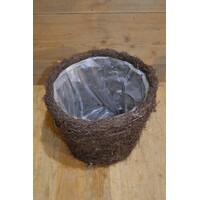 thumb-Donkerbruine rieten plantenmand met binnenfolie-3