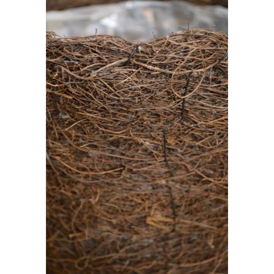 Donkerbruine rieten plantenmand met binnenfolie-5