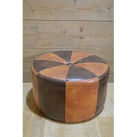 thumb-Vintage ronde zitpoef in Marokkaanse patchwork stijl-2