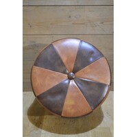 thumb-Vintage ronde zitpoef in Marokkaanse patchwork stijl-4