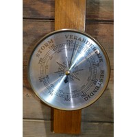 thumb-Vintage weerstation met barometer en thermometer eikenhout-2