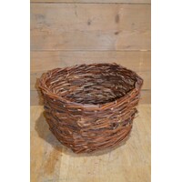 thumb-Tweedehands ronde gevlochten wilgentenen mand-3