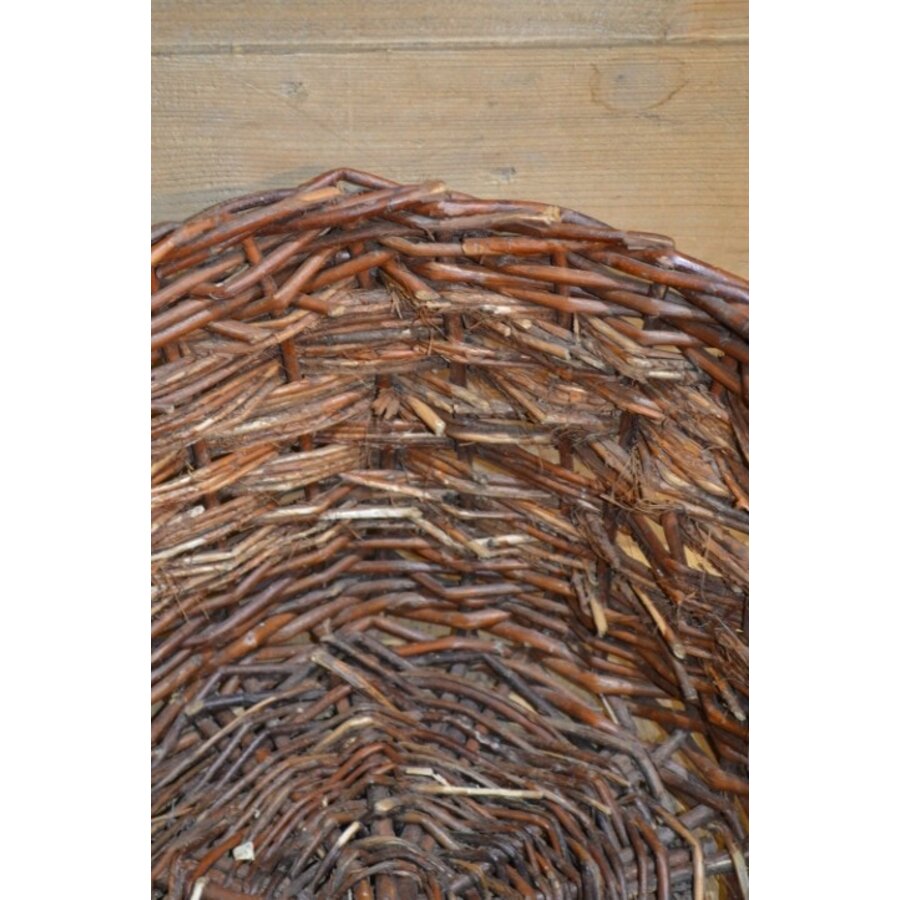 Tweedehands ronde gevlochten wilgentenen mand-5