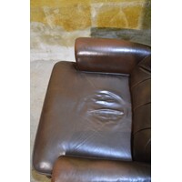 thumb-Leren Chesterfield oorfauteuil donkerbruin met gecapitonneerde rugleuning-6