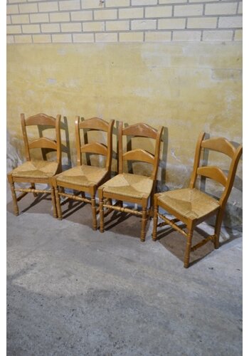 4x massief eiken stoelen blank 