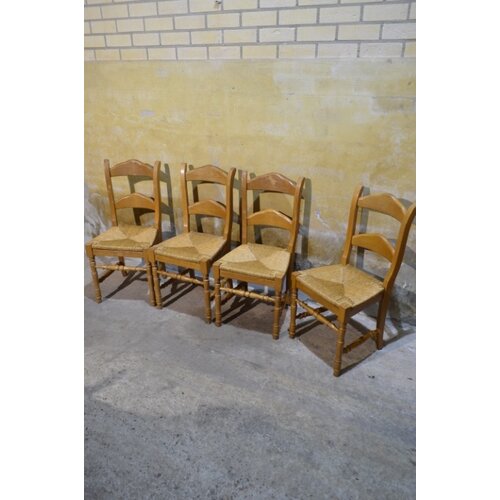 4x massief eiken stoelen blank 