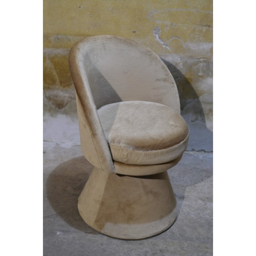 Retro eetkamerstoel met velours bekleding-4