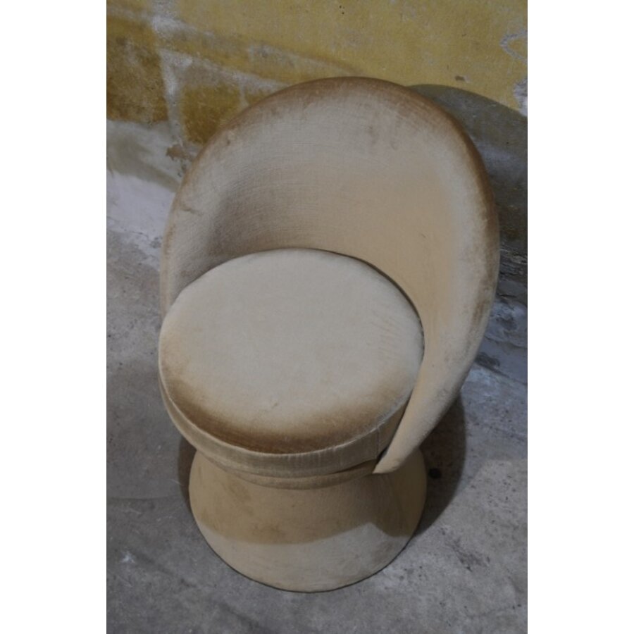 Retro eetkamerstoel met velours bekleding-5