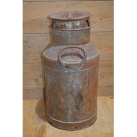 thumb-Oude metalen melkbus geleefd met deksel-5