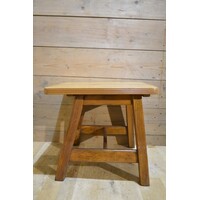 thumb-Vintage bijzettafeltje van eiken- en beukenhout met nieuw eiken blad-2