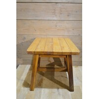 thumb-Vintage bijzettafeltje van eiken- en beukenhout met nieuw eiken blad-3