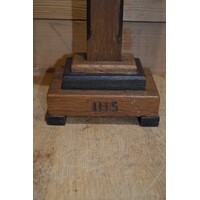 thumb-Donker eiken houten kruis met messing Jezusbeeld wanddecoratie-3
