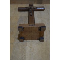 thumb-Donker eiken houten kruis met messing Jezusbeeld wanddecoratie-7