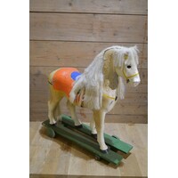 thumb-Antiek Beeusaert speelgoedpaard van papier-maché op wielen-10