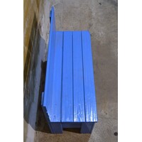 thumb-Blauw geschilderd klepbankje van vurenhout met opbergruimte-6