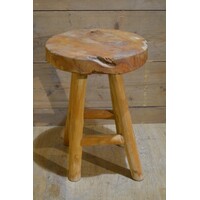 thumb-Brutalist teak krukje of bijzettafeltje van massief teakhout-2