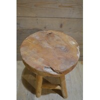 thumb-Brutalist teak krukje of bijzettafeltje van massief teakhout-4