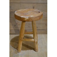 thumb-Brutalist teak krukje of bijzettafeltje van massief teakhout-5