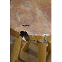 thumb-Brutalist teak krukje of bijzettafeltje van massief teakhout-7