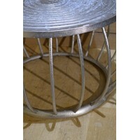 thumb-Rond aluminium bijzettafeltje met oosterse gravering-3