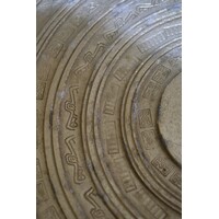 thumb-Rond aluminium bijzettafeltje met oosterse gravering-6
