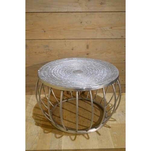 Rond aluminium bijzettafeltje 