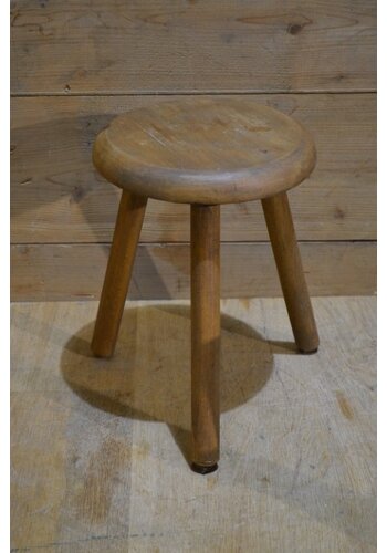 Houten driepoot kinderkrukje 