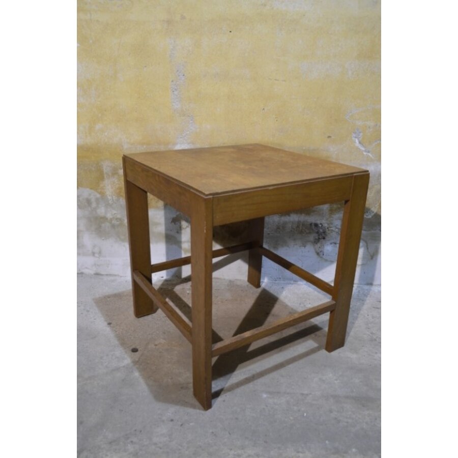Vierkante eiken bijzettafel Amsterdamse School Art Deco-1