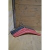 LoodsVol, Tweedehands 6 vintage kleerhangers met rood en zwart skai
