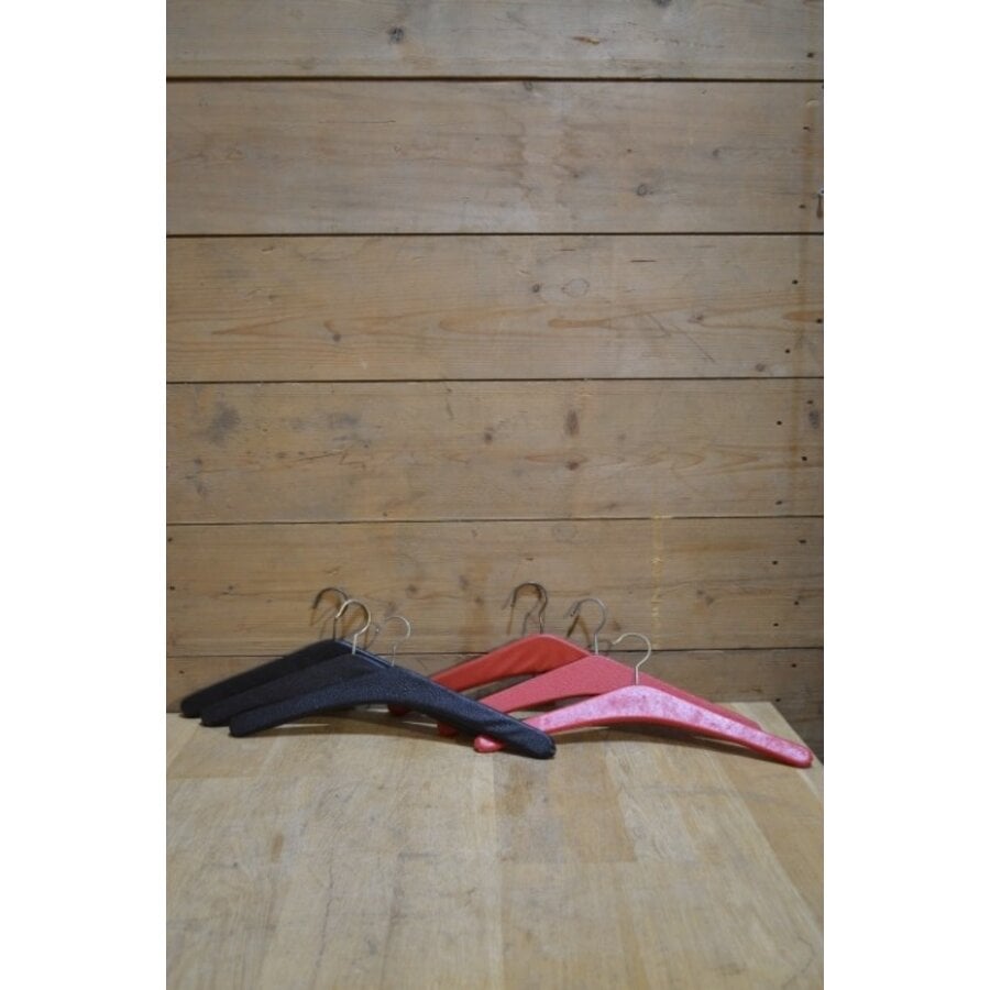 6 vintage kleerhangers met rood en zwart skai-5