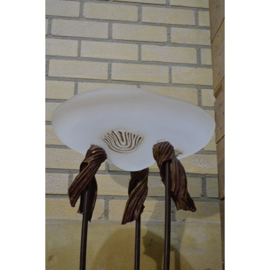 Design torchiere vloerlamp met dimmer en glazen kap-2