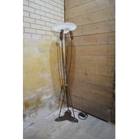 thumb-Design torchiere vloerlamp met dimmer en glazen kap-1