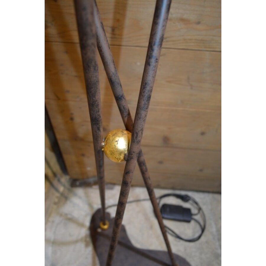 Design torchiere vloerlamp met dimmer en glazen kap-4