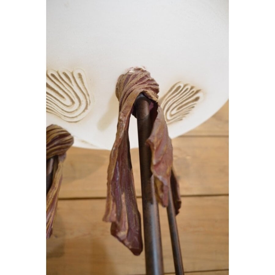 Design torchiere vloerlamp met dimmer en glazen kap-5