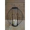 Metalen draadlantaarn met LED-kaars