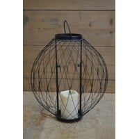 thumb-Lights4fun metalen draadlantaarn met LED-kaars-1