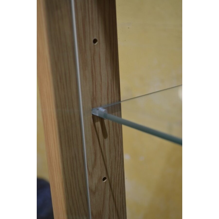 Vitrinekast eiken look met verlichting-4