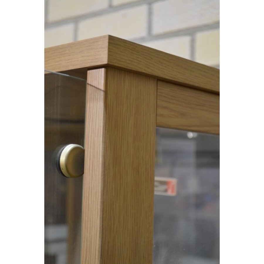 Vitrinekast eiken look met verlichting-6