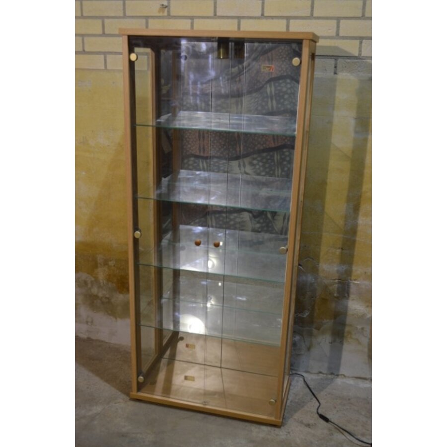 Vitrinekast eiken look met verlichting-7