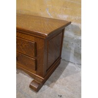 thumb-Massief eiken klepkast met lades-4
