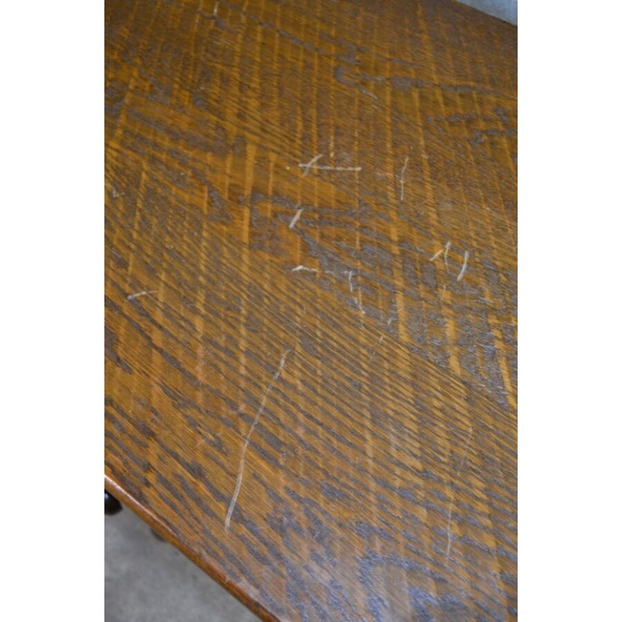 Massief eiken klepkast met lades-6