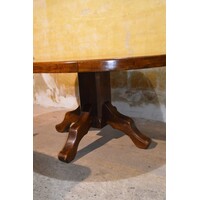 thumb-Donkere massief eiken ovale eettafel-3