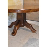 thumb-Donkere massief eiken ovale eettafel-4