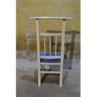 thumb-Vintage wit-blauw bidstoeltje-2