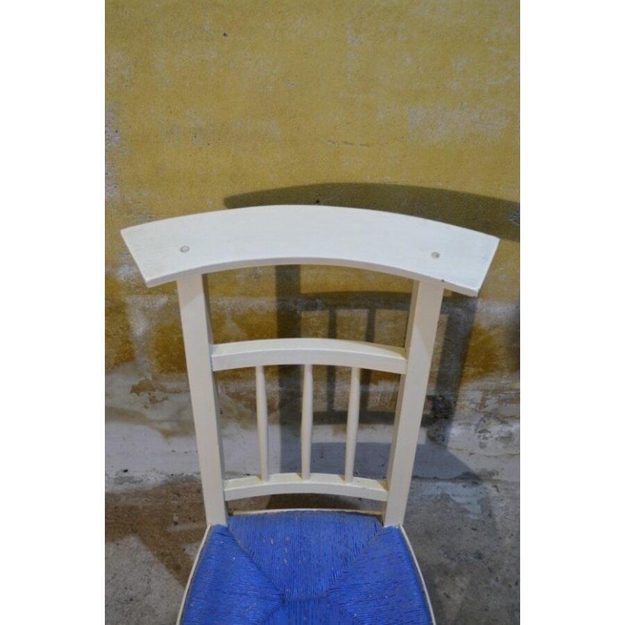 Vintage wit-blauw bidstoeltje-4