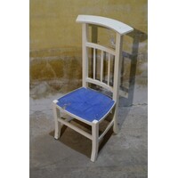 thumb-Vintage wit-blauw bidstoeltje-1