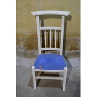 thumb-Vintage wit-blauw bidstoeltje-5